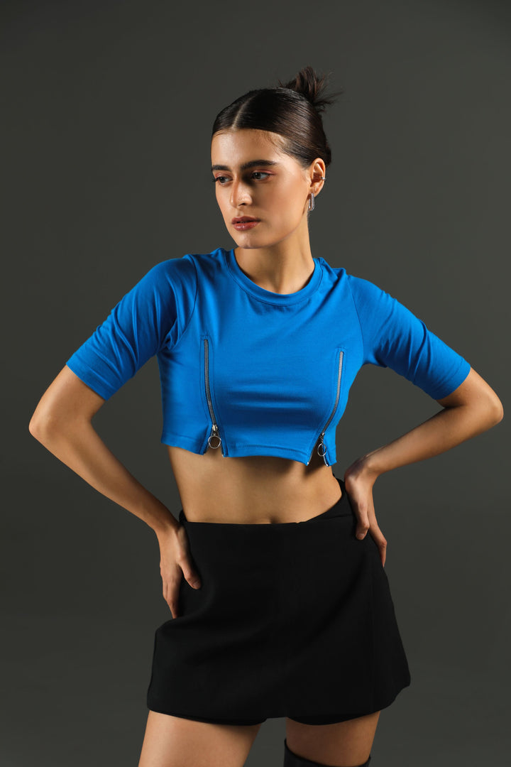 FRONT ZIPPER CROP TOP