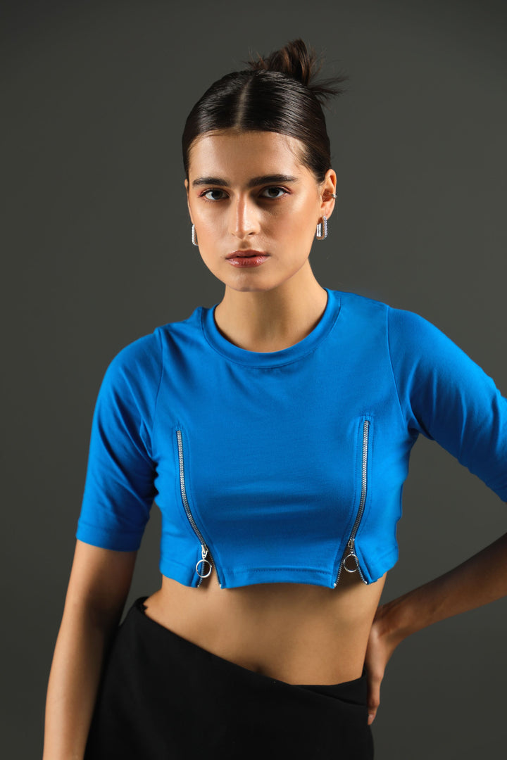 FRONT ZIPPER CROP TOP